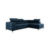 ECKSOFA PABLOS Vogue, L-förmig, Moderne, mit verstellbarem Kopfteil, Schlaf- & Lagermöglichkeiten, freistehend, RECHTS 279x201x97 cm Blue - Blau, Holz/Textil (279/201cm) - DomoHome
