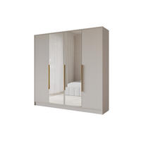 KLEIDERSCHRANK - LUSSO - 200 - Kaschmir - Kaschmir/Schwarz, Holzwerkstoff (200/200/51cm) - ALTDECOR