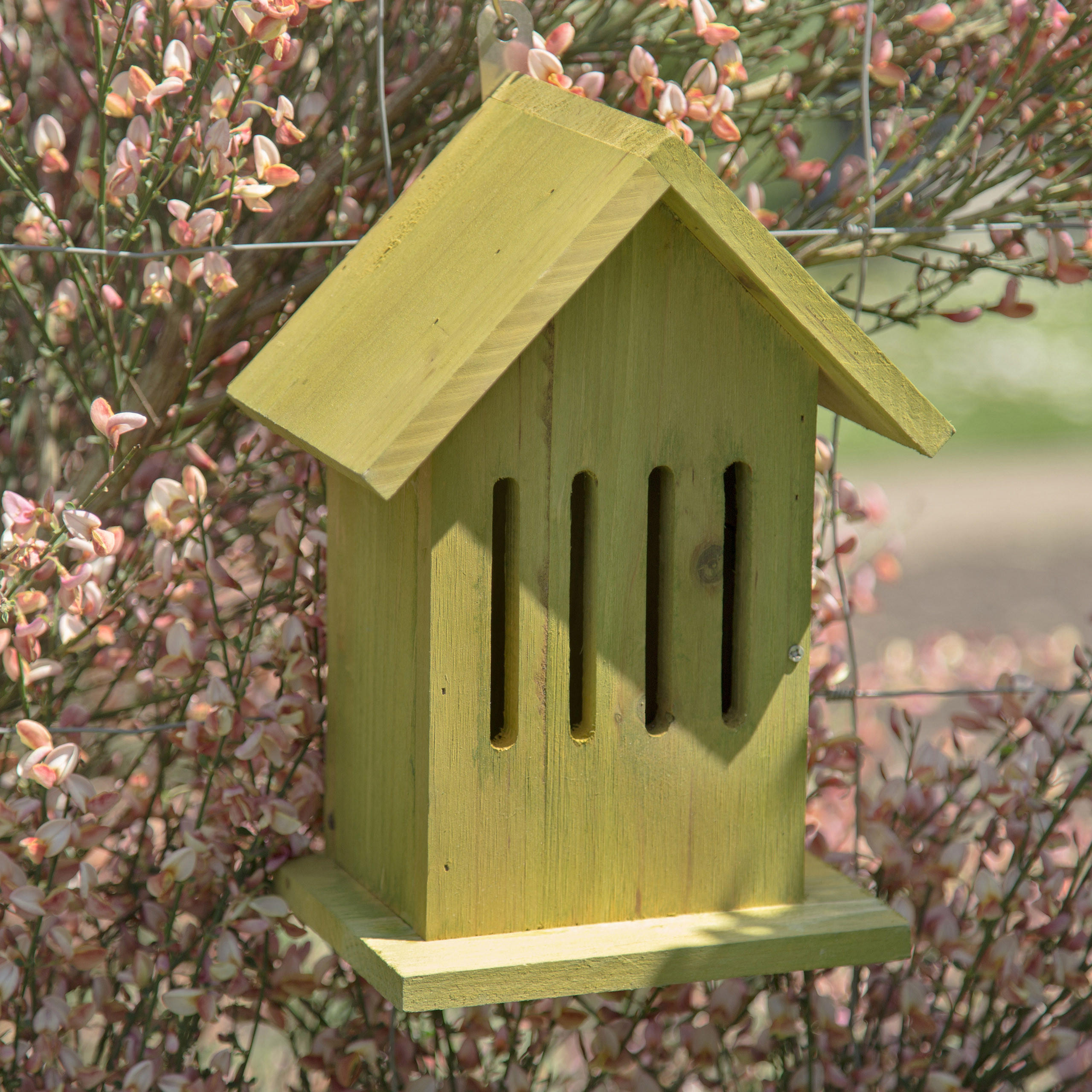 SCHMETTERLINGSHAUS - Grün, Holz (18.5/25.5/12cm) - Relaxdays