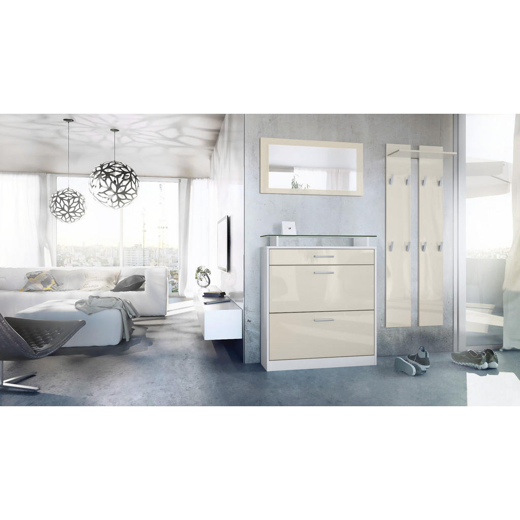 Thumbnail - Vladon Garderobe, Creme, Holzwerkstoff, 180x200x23 cm, Garderobe, Garderoben-Sets & Serien, Garderoben-Sets
