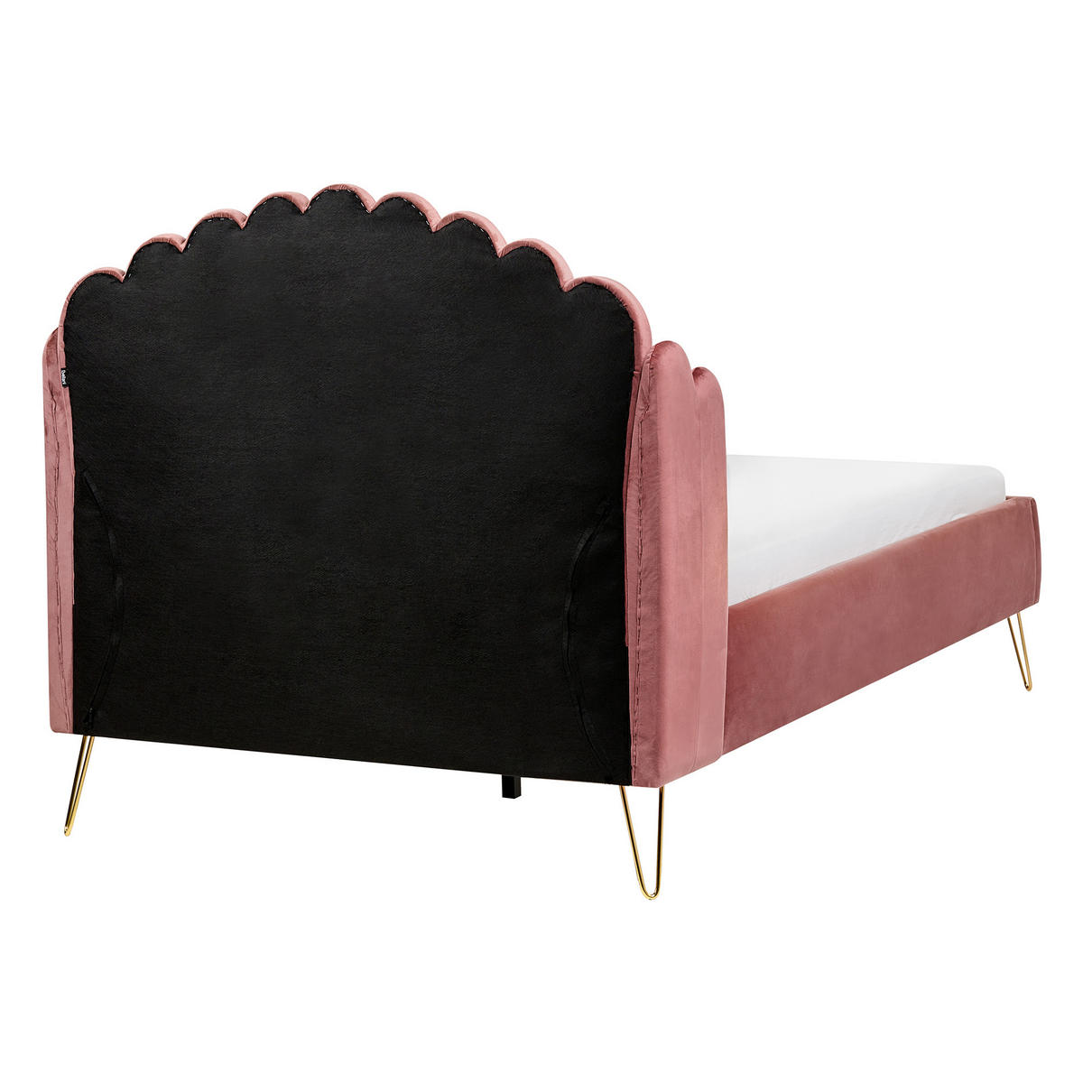 BETT mit Lattenrost 120/200 cm Rosa Ambillou - Pink/Goldfarben, Textil (120/200cm) - Beliani