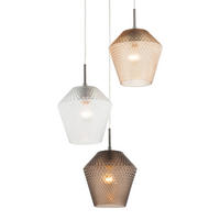 PENDELLEUCHTE - Eisen / Glas - 3-flammig - Beige/Grau, Glas/Metall (40/40/150cm) - home24