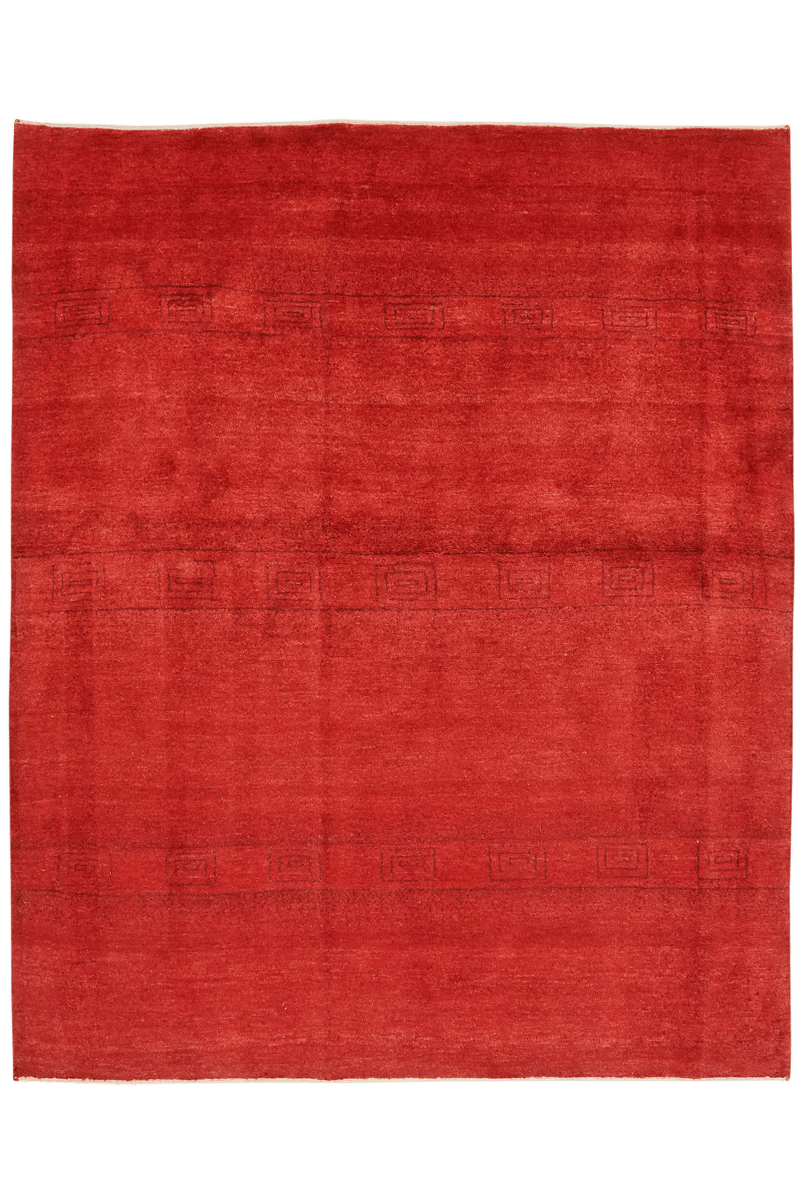 GABBEH-TEPPICH handgeknüpft Rizbaf Rot 189/155 cm Schurwolle - Rot, Textil (155/189cm) - Looma