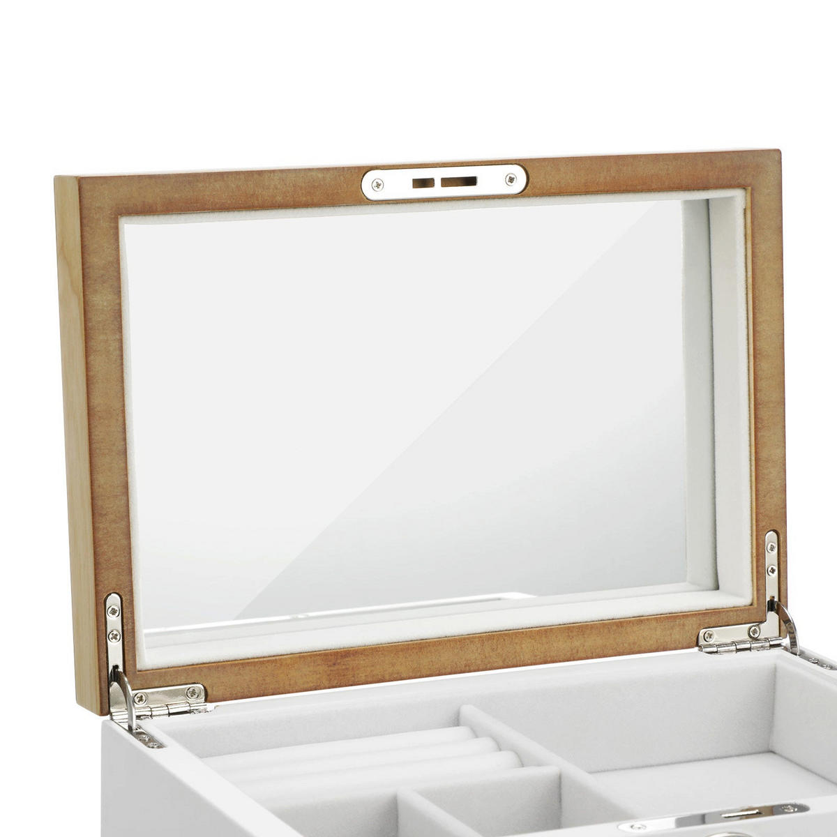 SCHMUCKKÄSTCHEN Monrovia - Eukalyptusholzfarben, Glas (17/14.5/24.5cm) - Hansiro