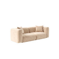 SOFA 2-Sitzer, Velvet-Stoff Bluvel, Creme, GRETA - Creme, Holz (228/70/89cm) - Kaiser Möbel