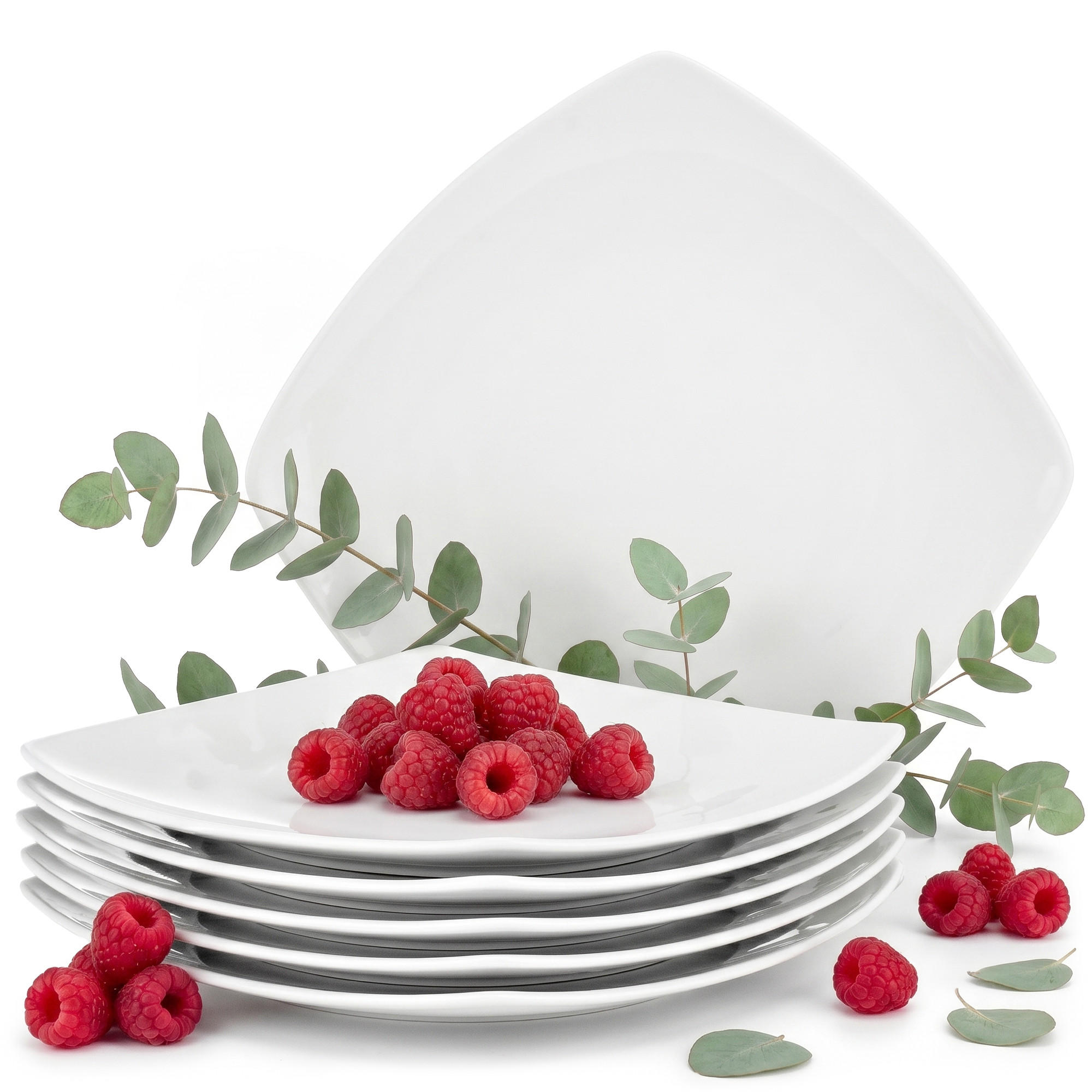 DESSERTTELLER CARLINA 6-tlg - Weiß, Keramik (19cm) - KONSIMO®
