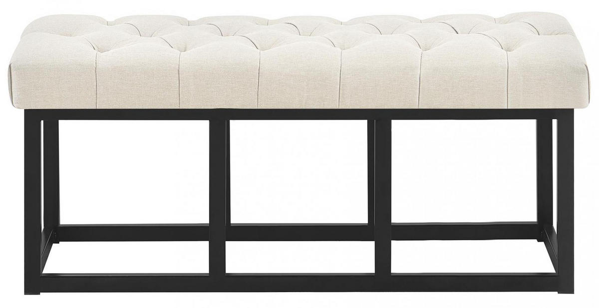 SITZBANK 100/38 cm Stoff Creme - Creme/Schwarz, Textil/Metall (100/46/38cm) - CLP