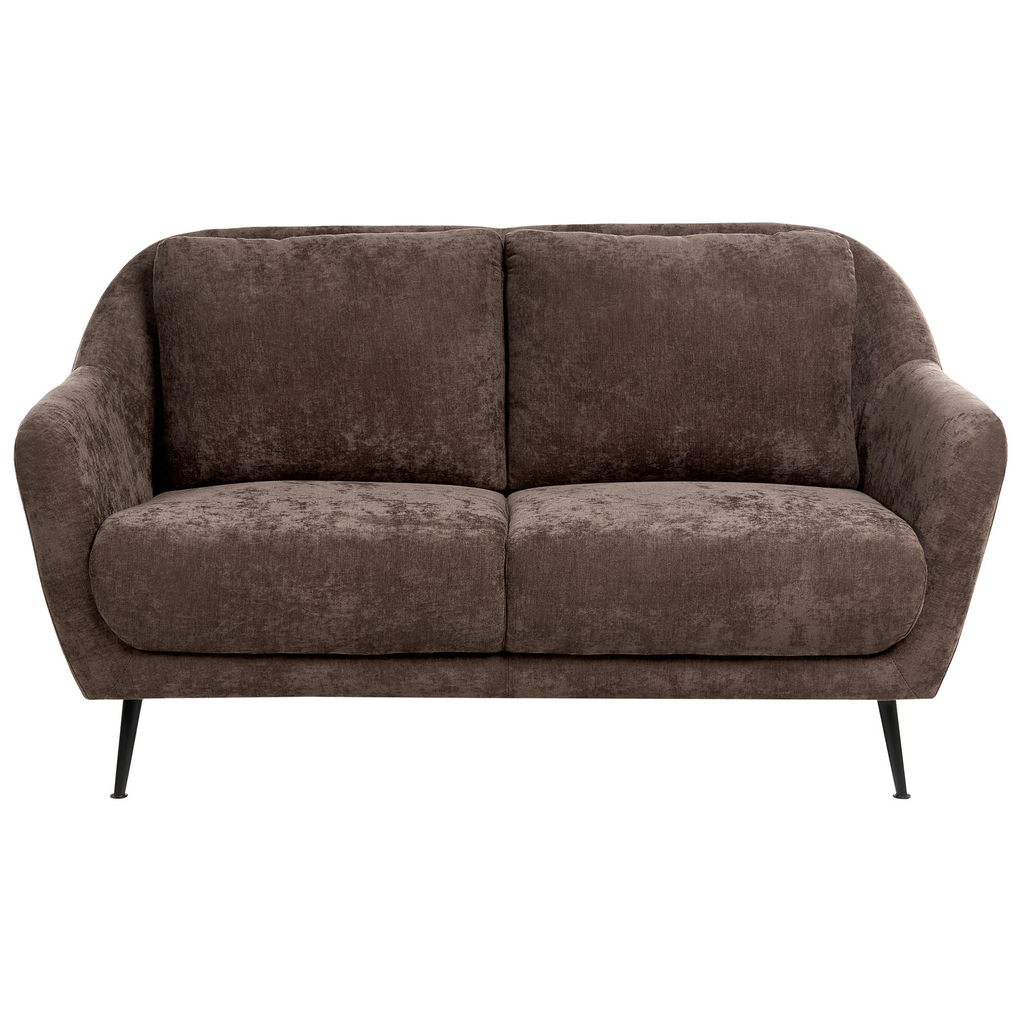 2-SITZER-SOFA Chenillegewebe Dunkelbraun Eiby - Dunkelbraun, Textil (130/80/90cm) - Beliani