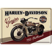 MINIBLECHSCHILD 10/14 cm Harley-Davidson Flathead - Multicolor, Metall (14/10/0.1cm) - Nostalgic-Art
