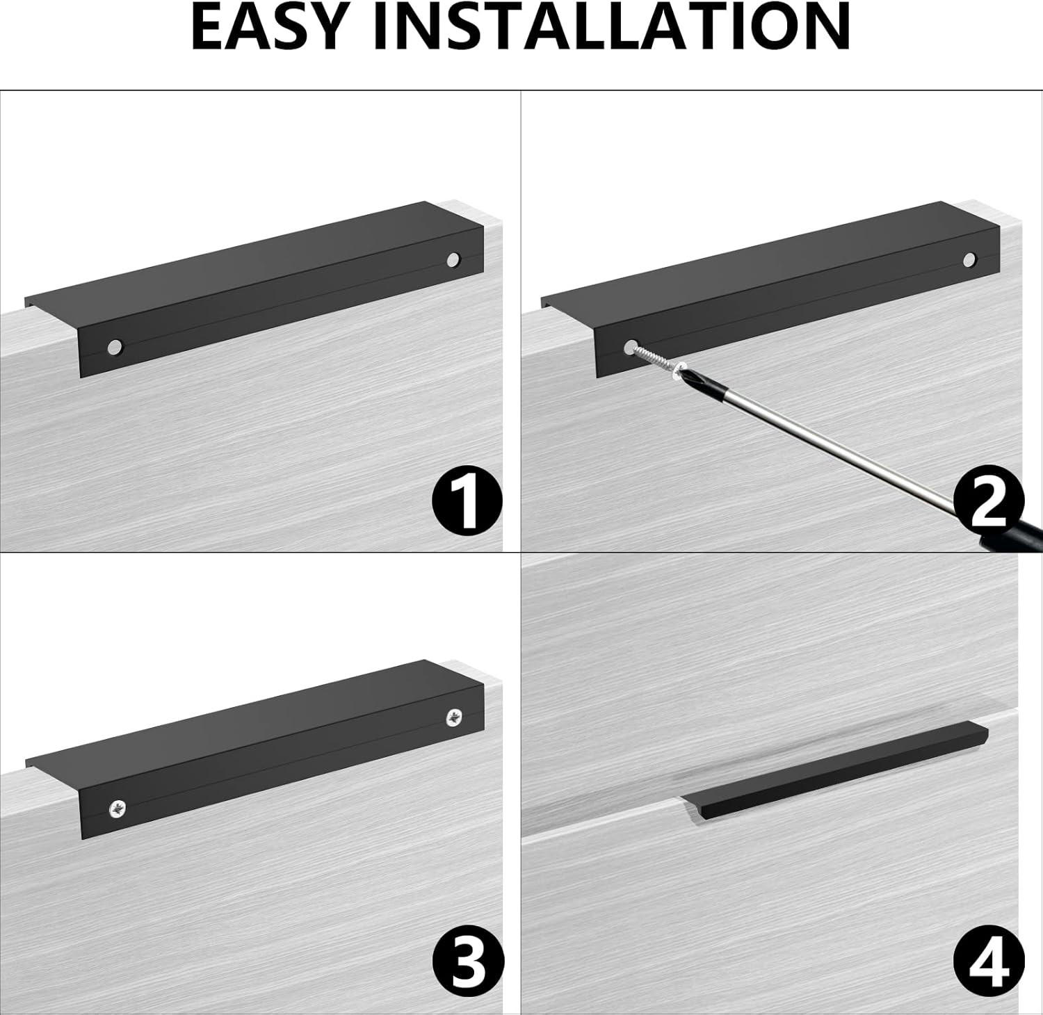 MÖBELGRIFF Schwarz 10er-Set 150 mm - Schwarz, Metall (3/2/15cm)