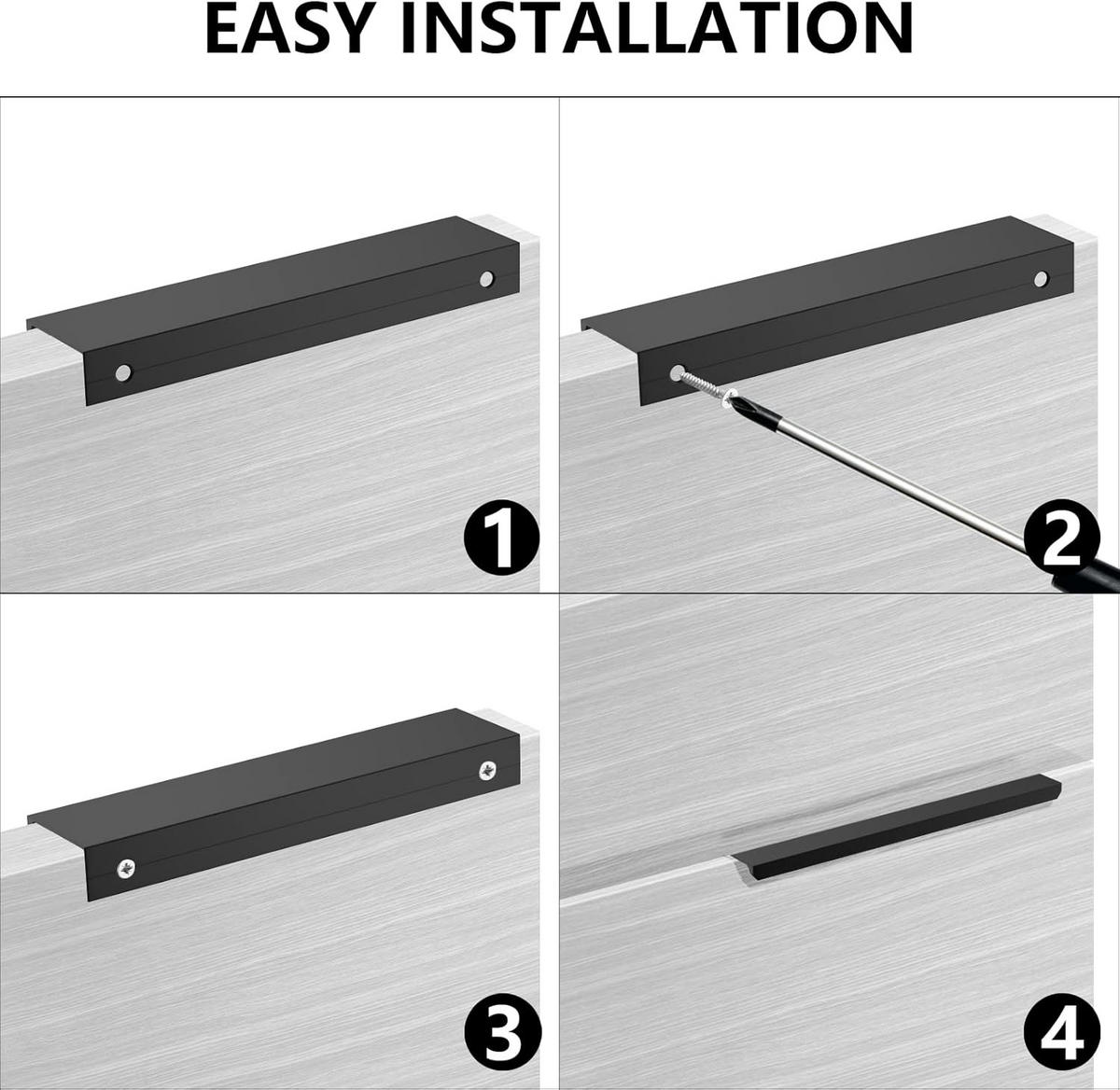 MÖBELGRIFF Schwarz 10er-Set 128 mm Aluminium - Schwarz, Metall (3.29/1.7/150cm)
