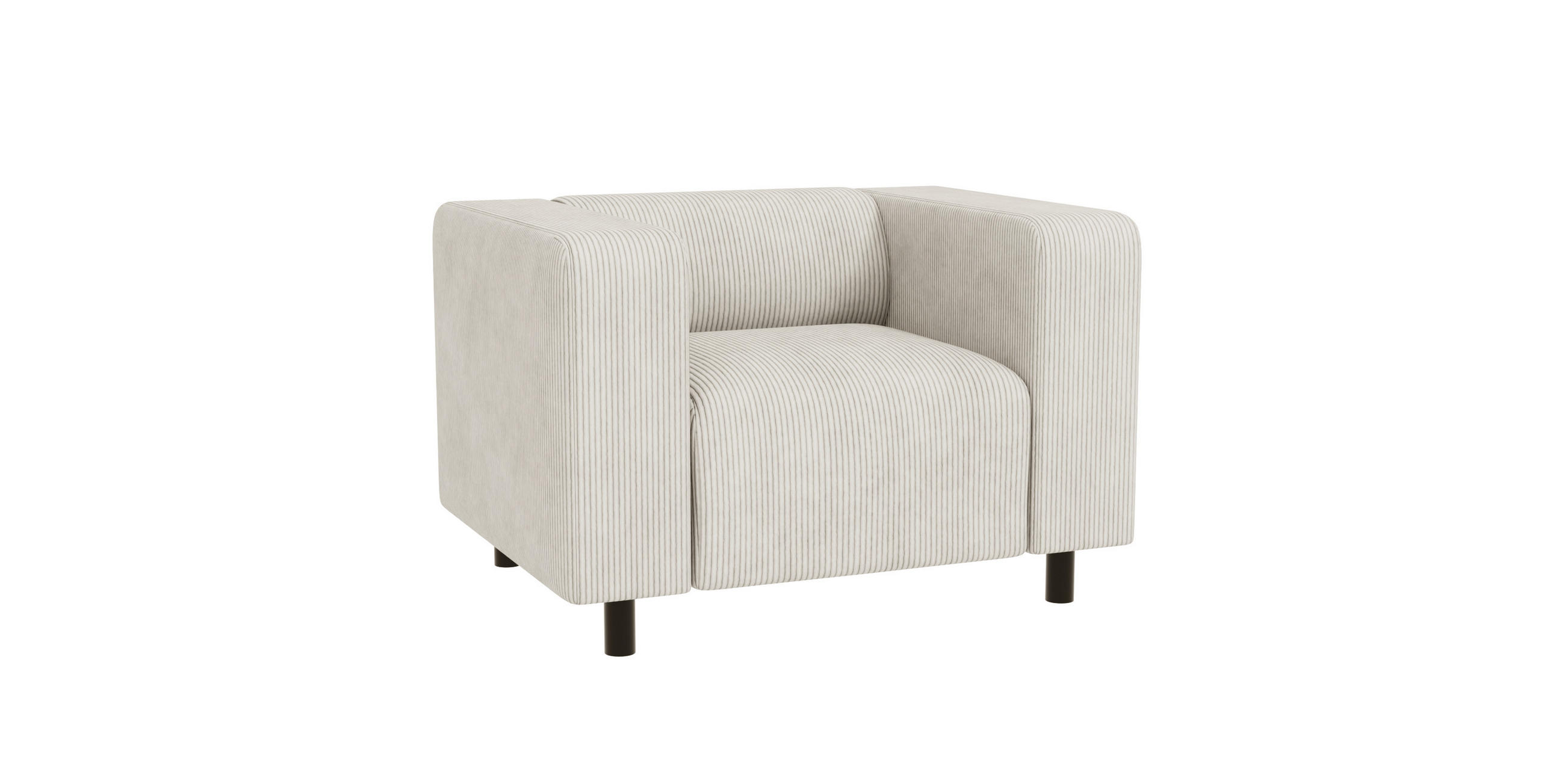 SESSEL Tove Beige Cord - Beige/Schwarz, Holz/Kunststoff (95/65/80cm) - S-Style Möbel