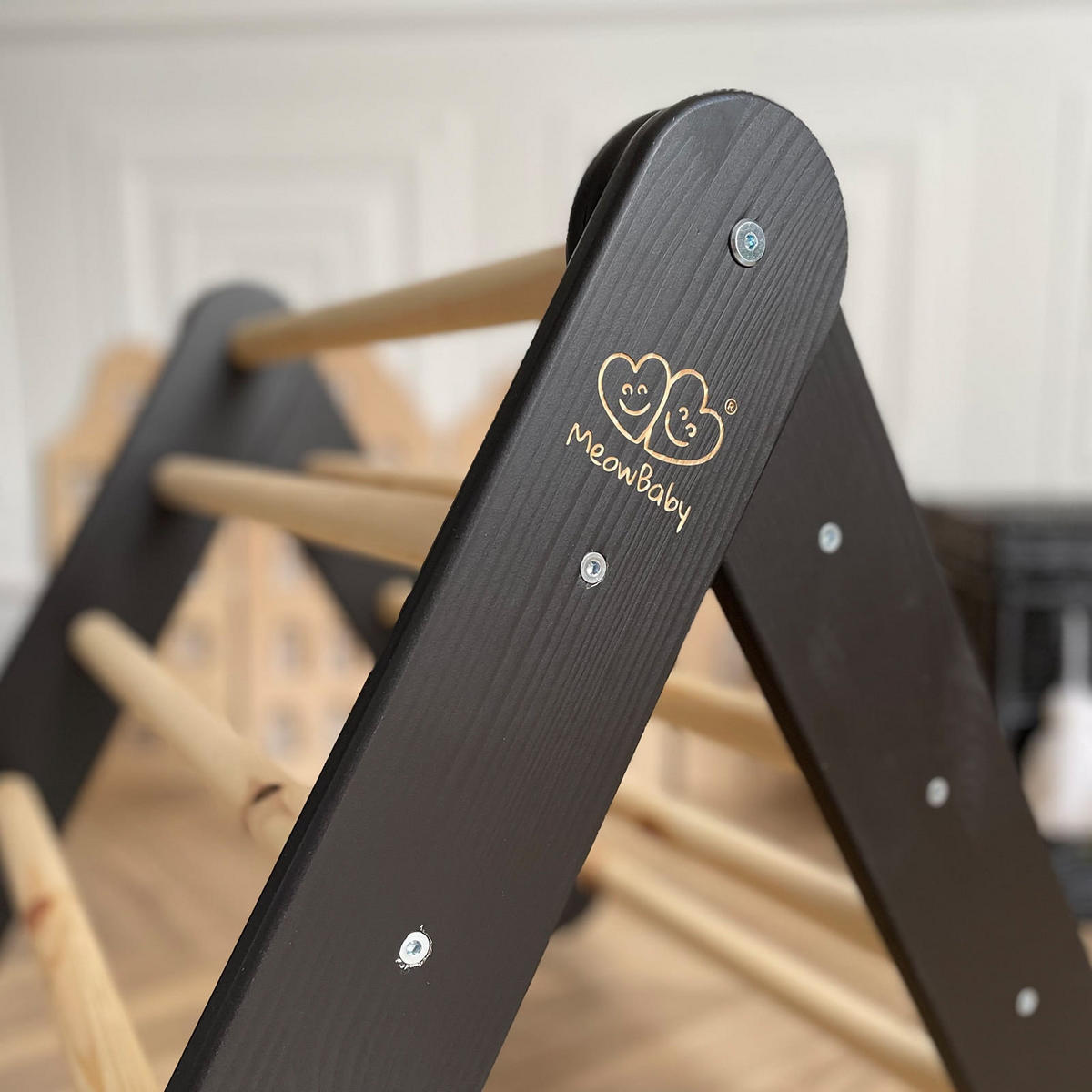 KLETTERDREIECK für Kinder, Montessori, Schwarz - Schwarz, Holz (59.5/59/60cm) - MeowBaby