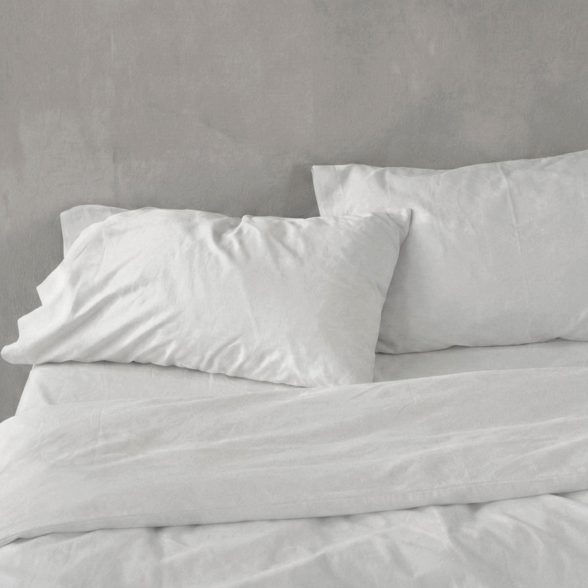 KISSENBEZUG Basic percal Weiss 50x75 cm (x2) - Weiß, Textil (50/75cm) - Happy Friday