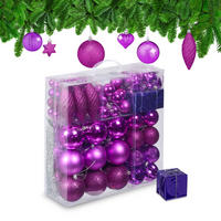 WEIHNACHTSKUGELN-SET 110-tlg. - Pink, Kunststoff (8/9/8cm) - Relaxdays