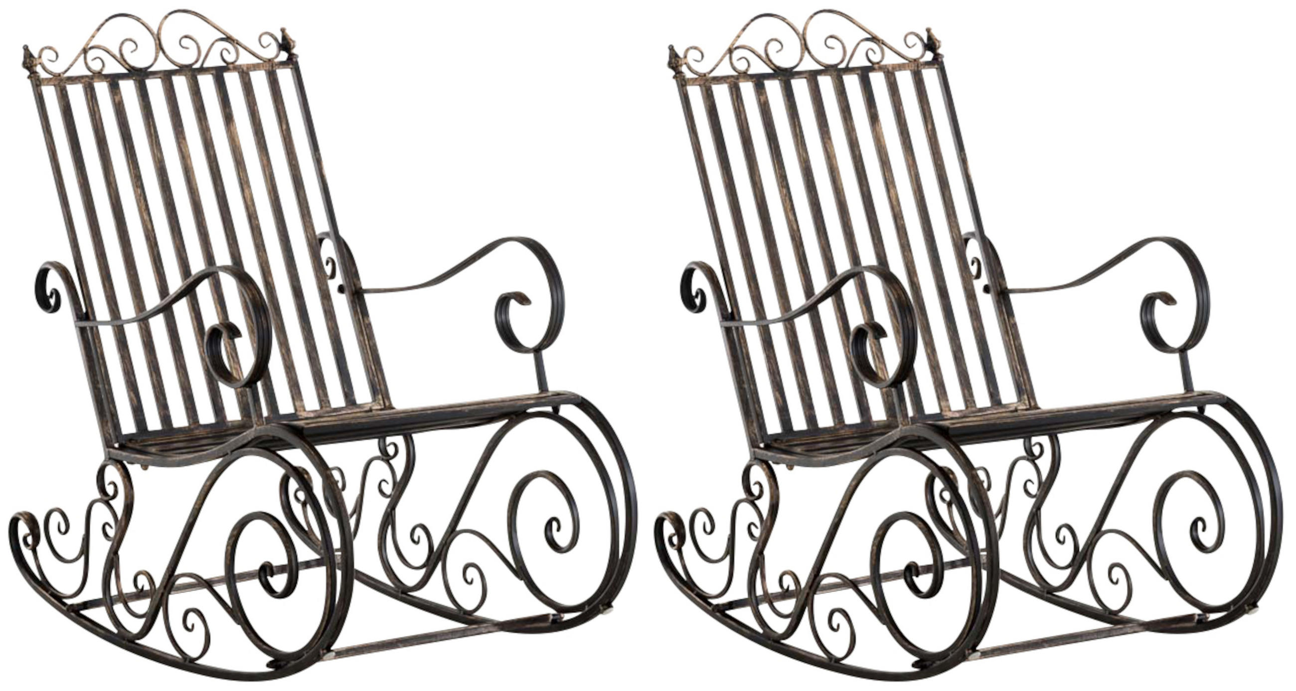 GARTENSCHAUKELSTUHL 2er Set Metall bronze - Bronzefarben, Metall (56/94/90cm) - CLP