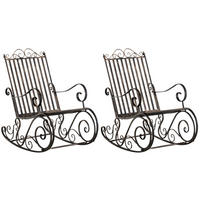 GARTENSCHAUKELSTUHL 2er Set Metall Bronze - Bronzefarben, Metall (56/94/90cm) - CLP
