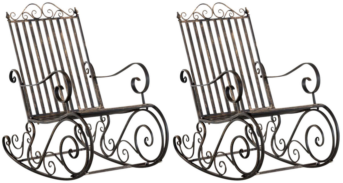 GARTENSCHAUKELSTUHL 2er Set Metall Bronze - Bronzefarben, Metall (56/94/90cm) - CLP