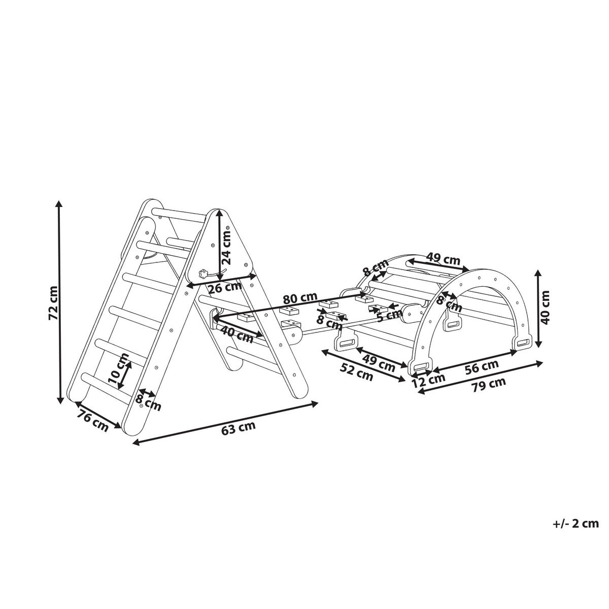 ARC DE CĂȚĂRAT multifuncțional lemn de pin maro deschis Moama - maro deschis, lemn (52/40/86cm) - Beliani