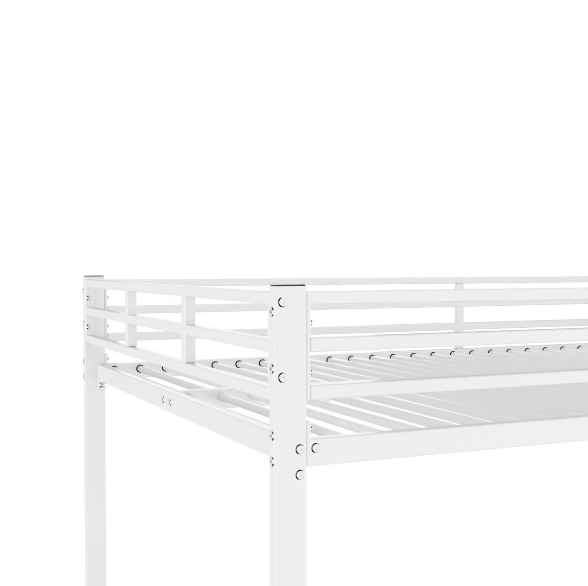 ETAGENBETT Kinderbett 140/200 cm aus Metall mit Sicherheitsleisten Weiß - Weiß, Metall (140/200cm) - Modenvie