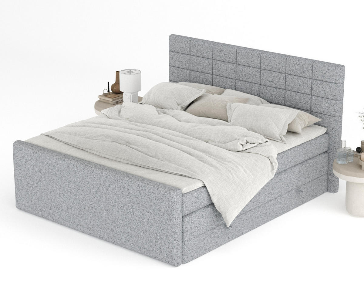 BOXSPRINGBETT Ava Grau 160/200 cm - Schwarz/Grau, Holz/Holzwerkstoff (160/200cm) - Maison de Reve