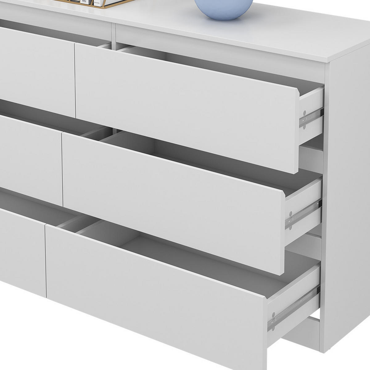 KOMMODE Calisto Weiß 138 x 78.5 cm - Weiß, Holzwerkstoff (39/78.5/138cm) - Vicco