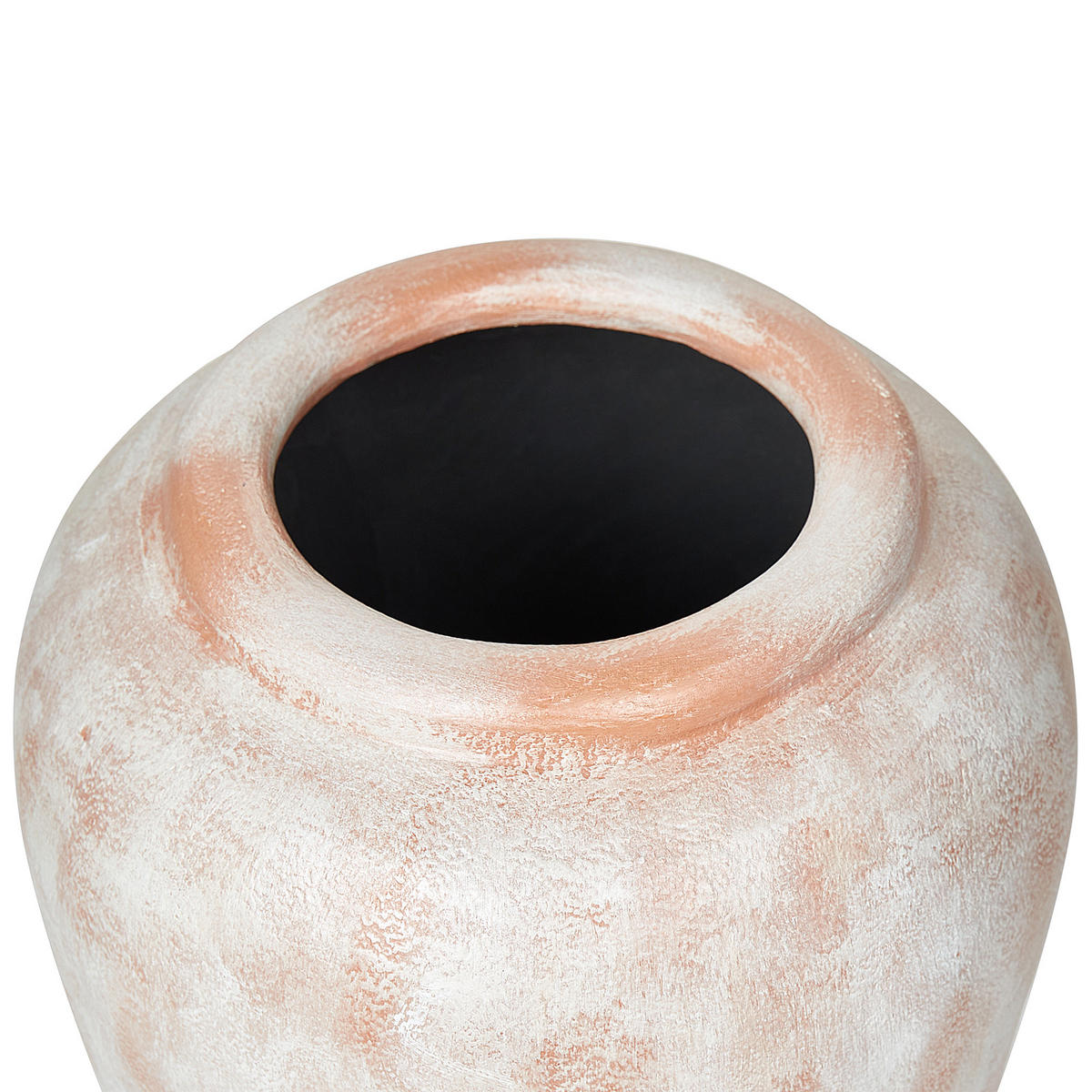 DEKOVASE Terrakotta weiß Miri - Weiß, Stein (42cm) - Beliani