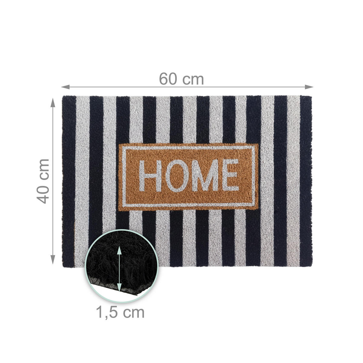 FUSSMATTE - Multicolor, Kunststoff/Textil (60/40cm) - Relaxdays