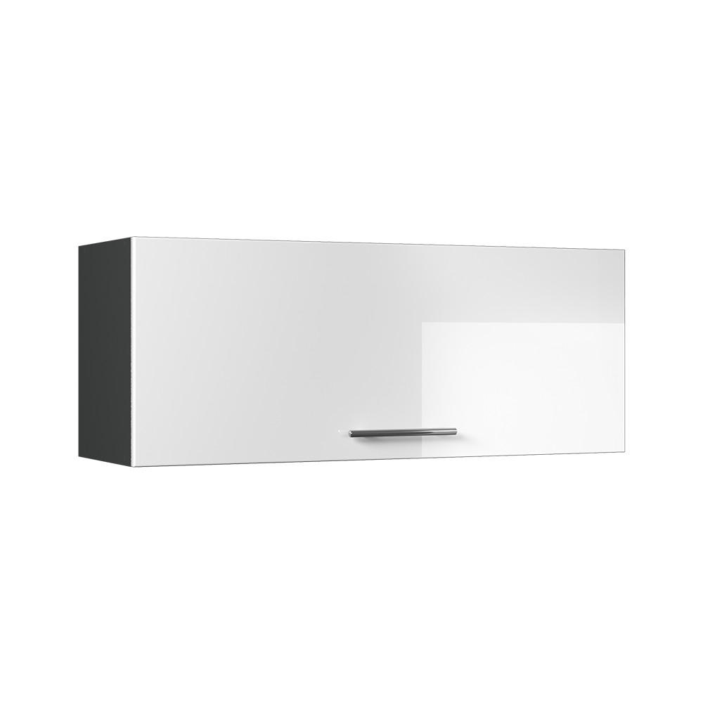 VÄGGSKÅP Fame-Line, Vit högblank/antracit, 100 cm Vit högglans, Antracit 40/100/34.1 cm