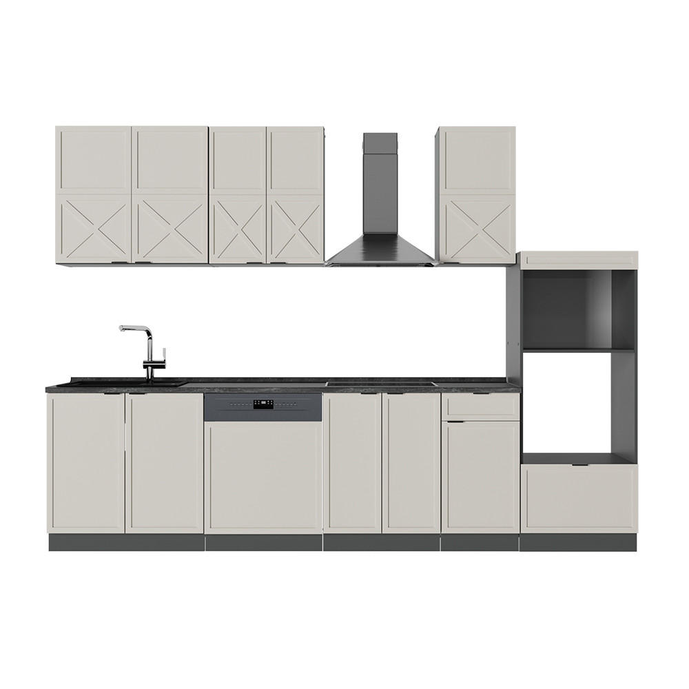 KUCHYŇSKÝ KOUT Fame-Line Šedá/béžová/antracitová - šedá/antracitová, kompozitní dřevo (300/81.6/60cm) - Vicco