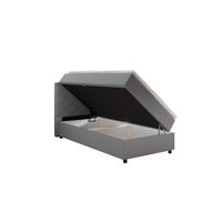 BOXBETT Diamaro 100x200 cm mit Bettkasten und Topper - Hellgrau - Hellgrau, Holz (100/215cm) - Panda Möbel