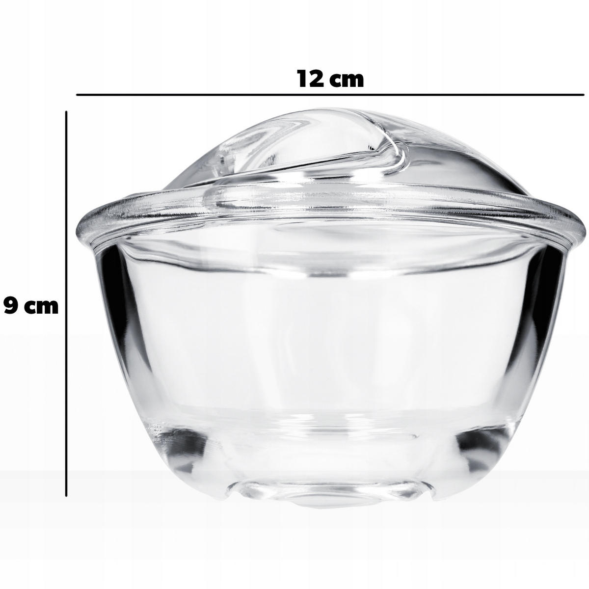 ZUCKERDOSE aus Glas mit Deckel 12x9 cm - Transparent, Glas (12/12cm) - KADAX