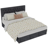 POLSTERBETT 140/200 cm mit hohem Kopfteil, Holzlattenrost und Stauraum unter dem Bett, Grau - Grau, Textil (140/200cm) - Redom