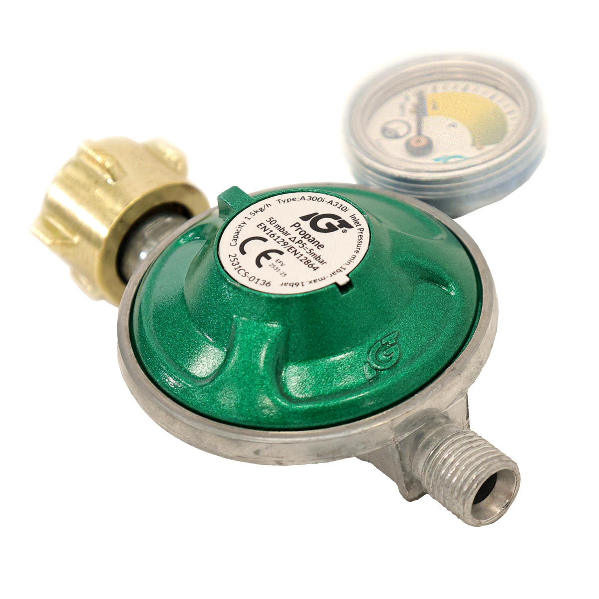 GASDRUCKREGLER mit Manometer - Silberfarben, Metall (10.5/4/10cm) - TAINO