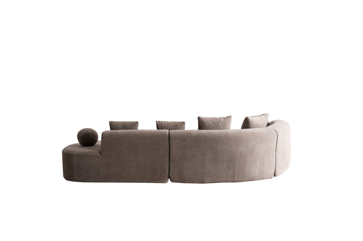 ECKSOFA 327/215/80 cm aus Chenille mit L-Form und montagefreiem Aufbau Grau - Grau, Textil (215/327cm) - Modenvie