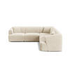 SYMMETRISCHES-MODULARES-ECKSOFA Campi aus Samt leichtes beige 6 Sitzplätze - Creme, Textil (255/255cm) - Cosmopolitan Design