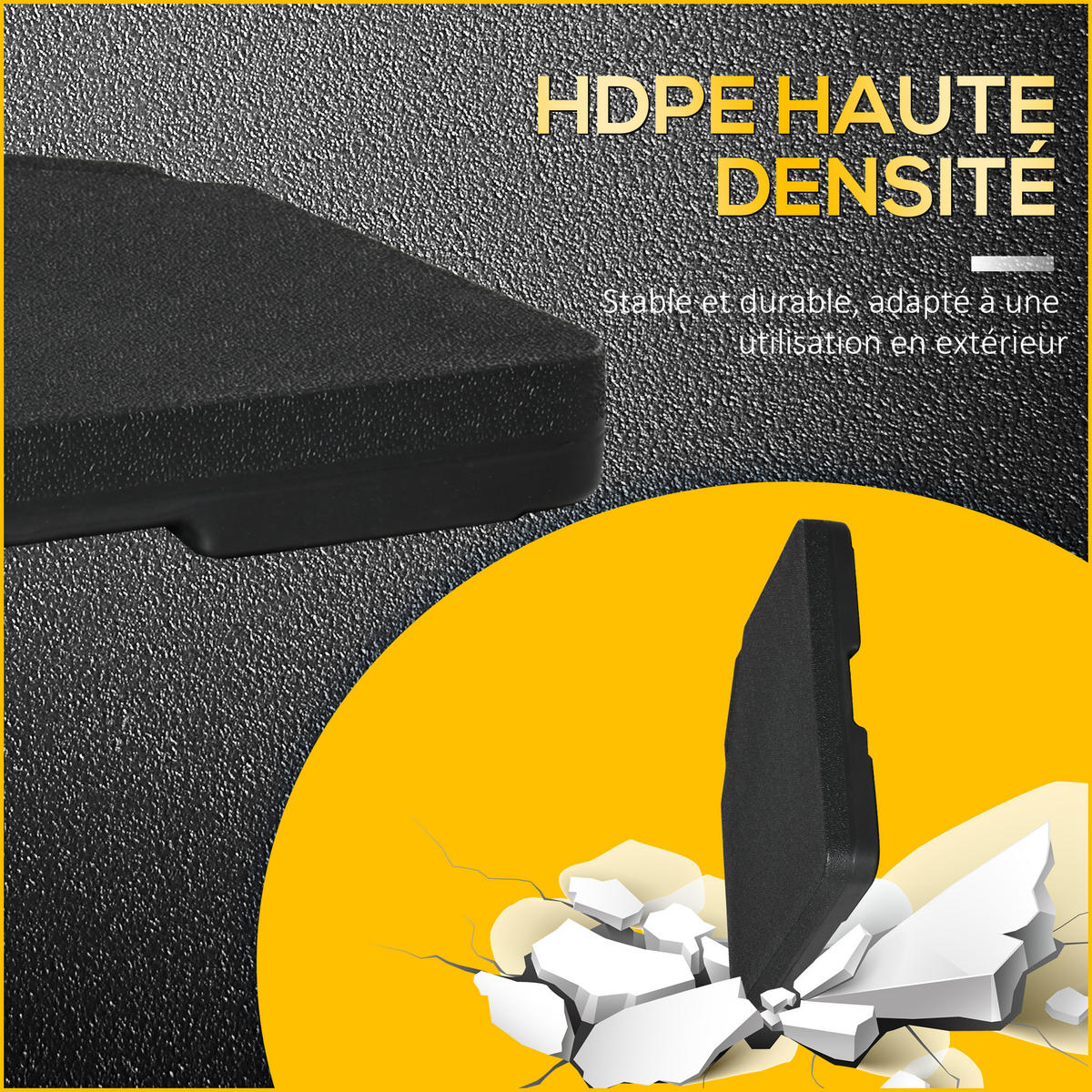 SCHIRMBESCHWERER Schwarz 4er-Set 100/100/6,8 cm - Schwarz, Kunststoff (100/100cm) - PANGIVO