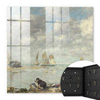 SCHLÜSSELBOX Schwarz 30x30 cm- Türöffnung nach rechts - Segelboote - Blau, Metall (30/30/5cm) - TULUP
