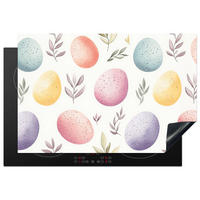 HERDABDECKPLATTE Eier - Bunt - Muster Ceranfeldabdeckung 78x52 cm - Weiß, Kunststoff (78/52/0.2cm) - MuchoWow