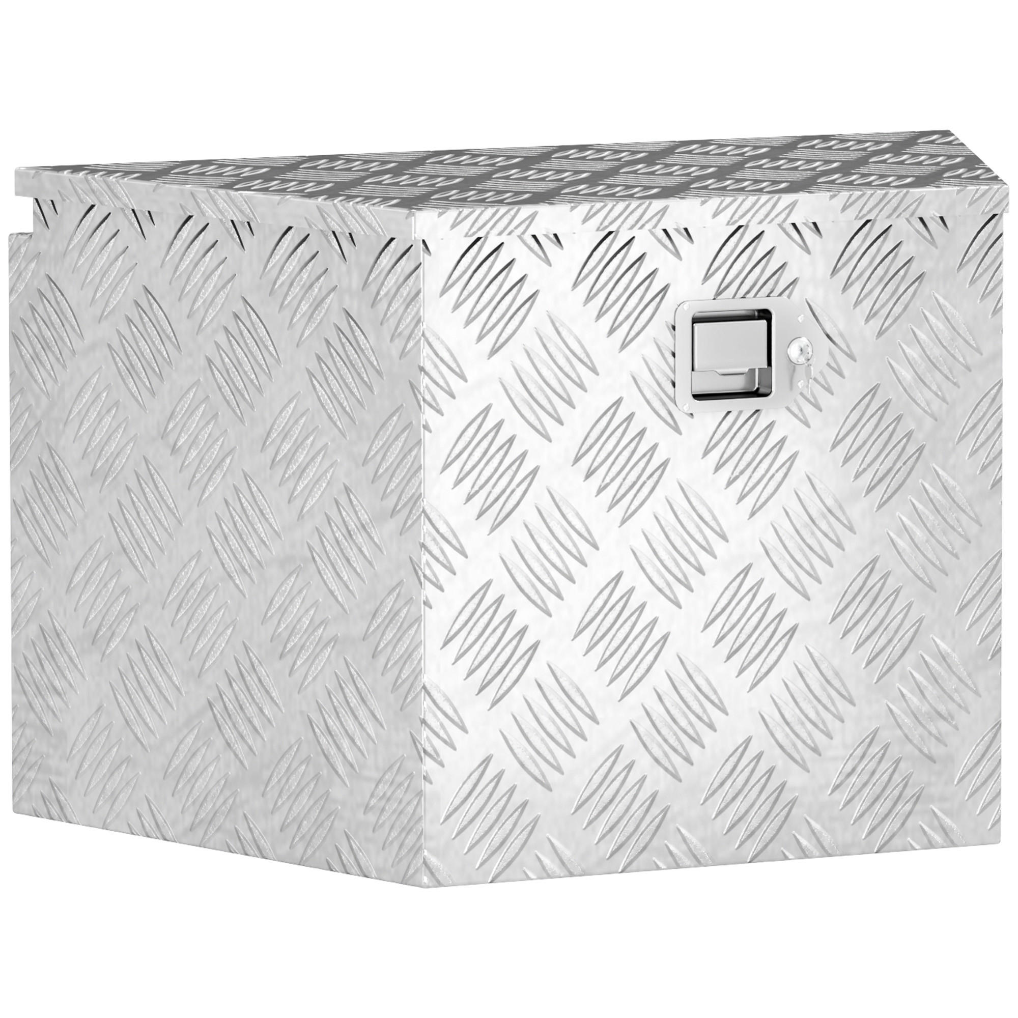 WERKZEUGKASTEN, Abschließbarer Aluminium-Kasten trapezförmig, 73,7 x 41 x 46 cm, Silber - Multicolor, Kunststoff (41/46/73.7cm) - FORIOUS