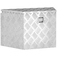 WERKZEUGKASTEN, Abschließbarer Aluminium-Kasten trapezförmig, 73,7 x 41 x 46 cm, Silber - Multicolor, Kunststoff (41/46/73.7cm) - FORIOUS