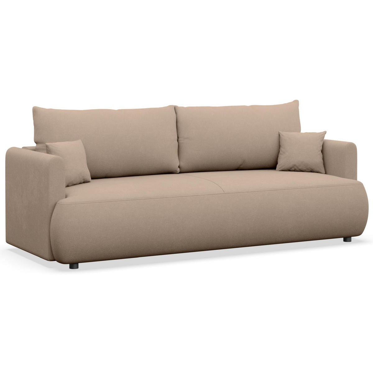 3-SITZER SOFA Ovo Mini Beige Chenille Easy-Clean - Beige/Schwarz, Kunststoff/Textil (226/90/97cm) - Selsey