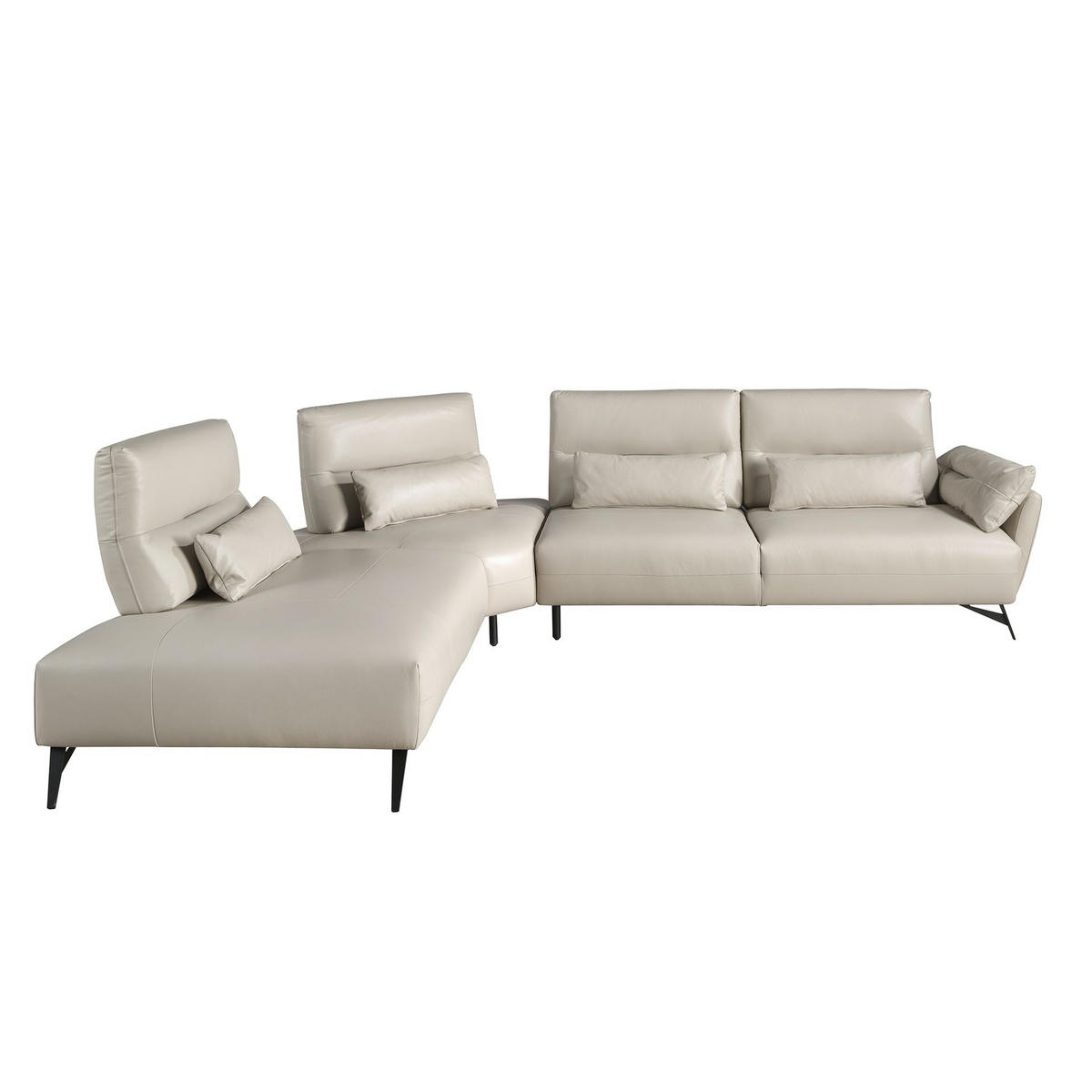 ECKSOFA Linke chaise longue sofa sand leder 341/254/94 cm - Beige, Leder/Metall (341/254cm) - ANGEL CERDA