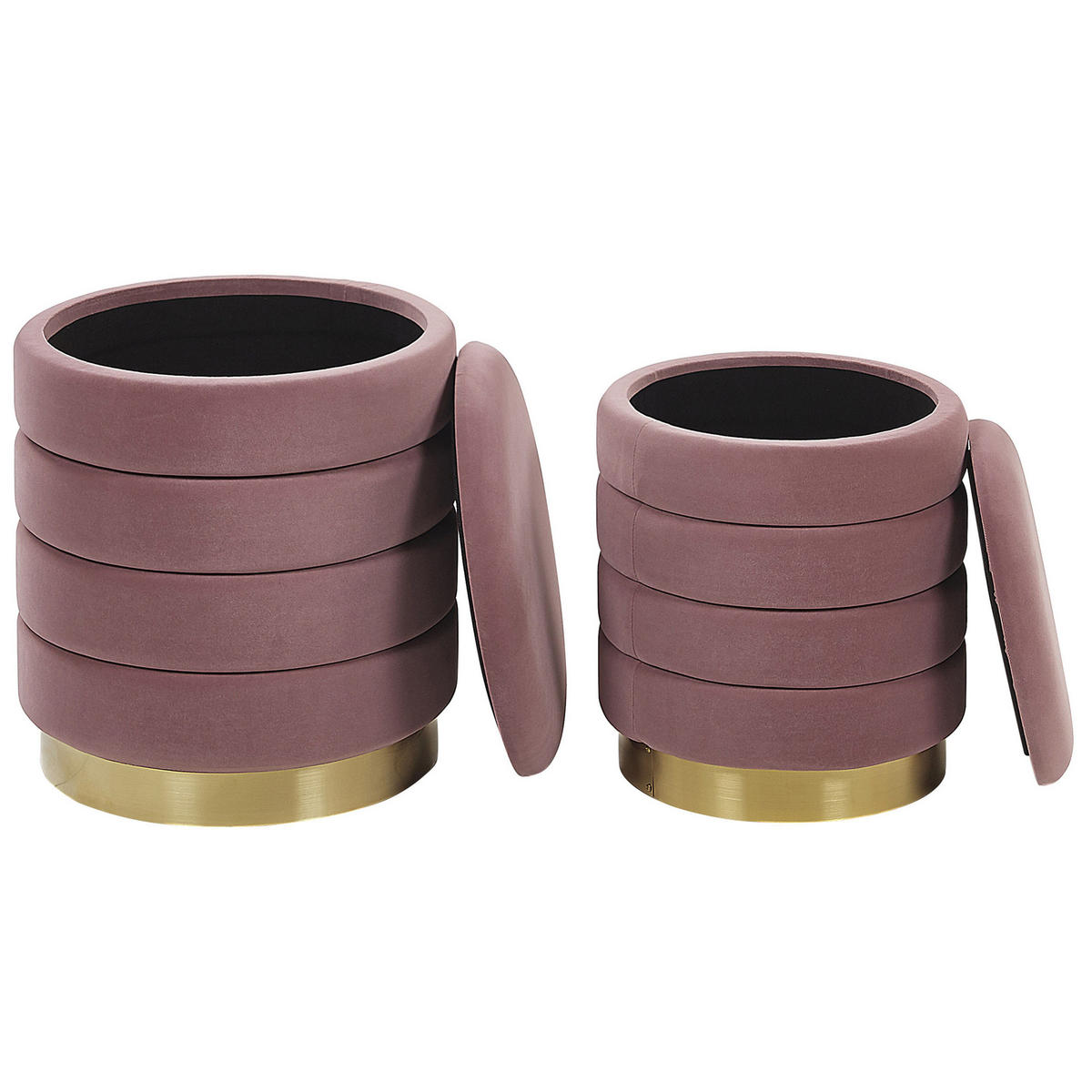 POUF Garland 40-33/40-33/44-38 cm - Pink, Textil (40/38/40cm) - Beliani