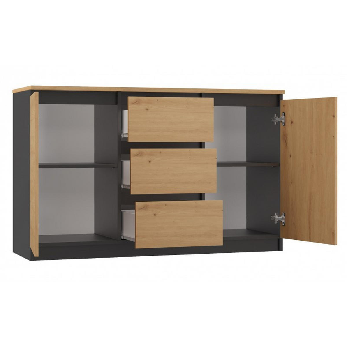 KOMMODE Anthrazit, Artisan 200/75/40 - Anthrazit, Holzwerkstoff (200/75/40cm) - RAUMHIRSCH FURNITURE