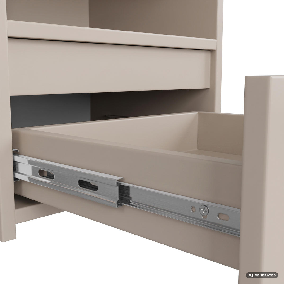 NACHTTISCH CL1 Kaschmir 40 cm 1 Schublade Front Kaschmir matt 1 Einlegeboden B40xH40xT35 cm - Beige, Holzwerkstoff (40/40/35cm) - Akord