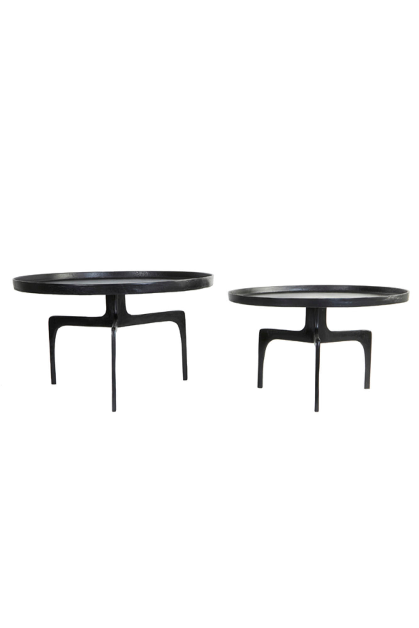 COUCHTISCH Pano Bronze Ø75/44 cm 2er-Set - Schwarz, Metall (75/75/44cm) - Light & Living
