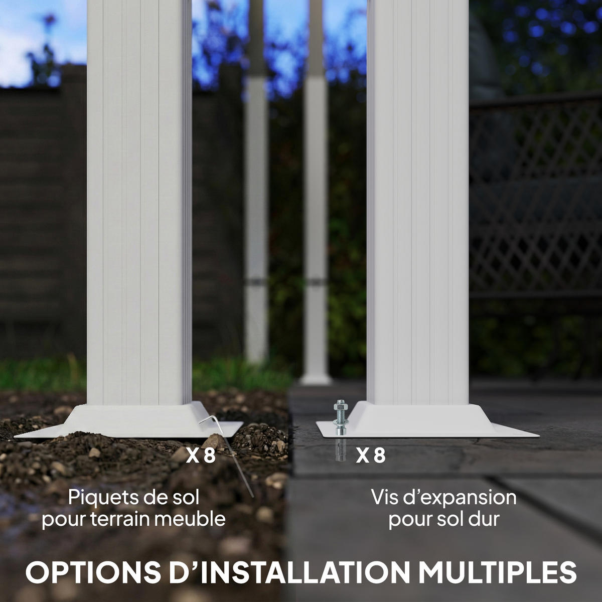 PERGOLA DE-12727 390/297/227 cm ausziehbar mit Magnet und Drainage Beige - Beige, Metall (297/227/390cm) - ComfortXL