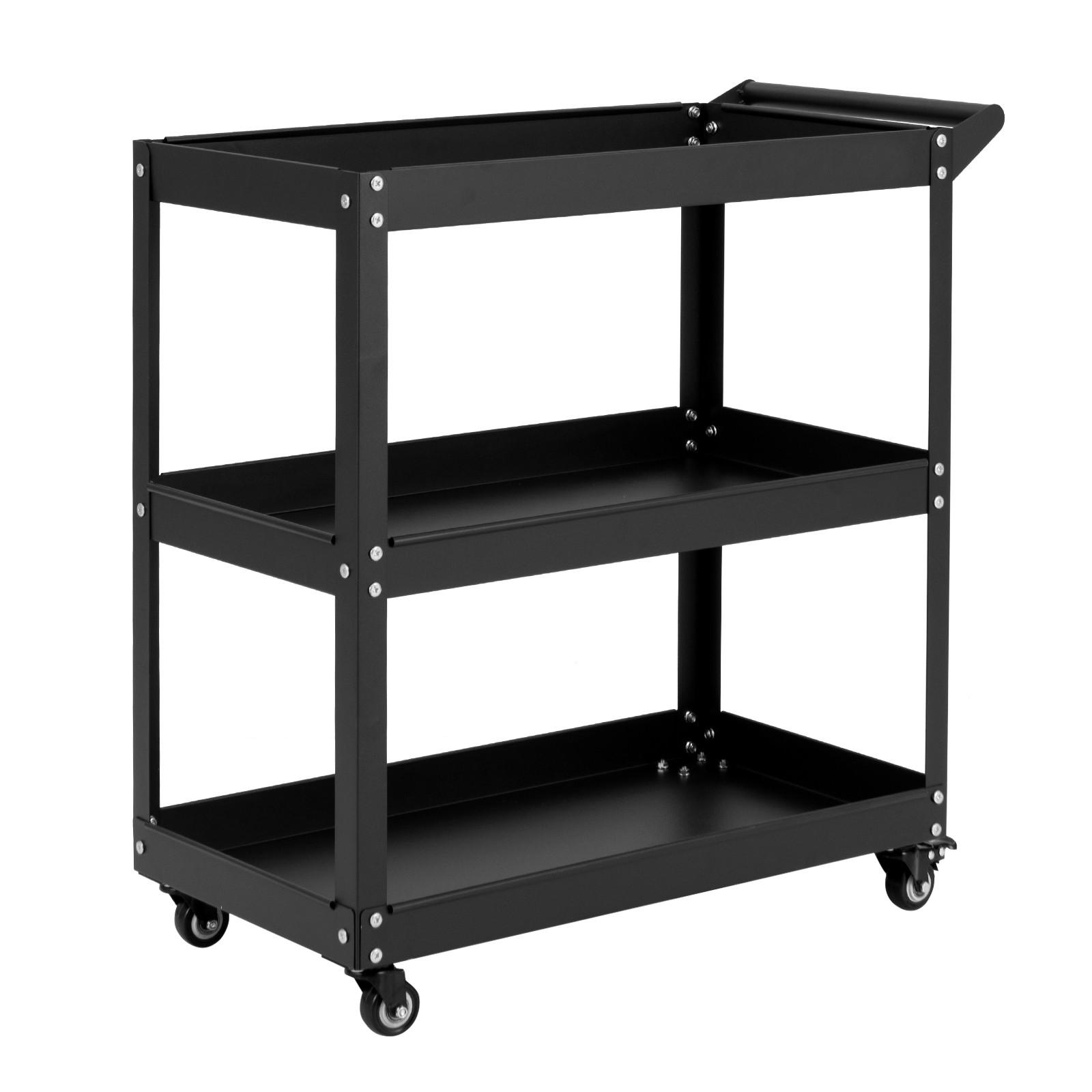 WERKSTATT-ROLLWAGEN Schwarz - Schwarz, Metall (36/75/73cm) - COSTWAY