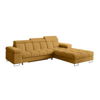 ECKSOFA mit Schlaffunktion Ottomane Rechts COMA L 271x203x79 Senfgelb Cord - Honig, Holzwerkstoff/Textil (203/271cm) - ALTDECOR